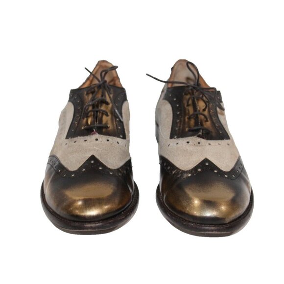 M. Gemi Brown Leather Oxford Dress Shoes Italy Men\'s Size 9 US 42 EU